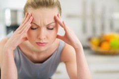 Blond women who is stressed
